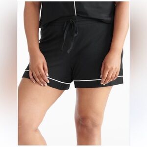 knix Black Pajama Shorts with White Piping